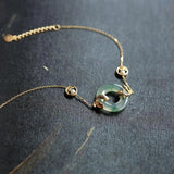 Vintage Natural Hetian Chalcedony Round Carp Pearl Bracelet