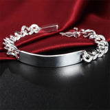 925 Silver Men's Bracelet Classic Geometry Chain