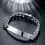 925 Silver Men's Bracelet Classic Geometry Chain