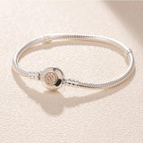 Mybeboa Silver Moments Clasp Snake Chain Bracelet 925 Solid Silver