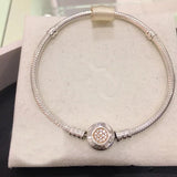 Mybeboa Silver Moments Clasp Snake Chain Bracelet 925 Solid Silver