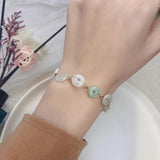 Vintage Round Lucky Jade Beaded Bracelet YBR360
