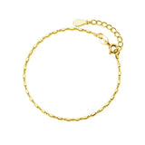925 Silver Square Bead Chain Bracelet for Women