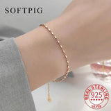 925 Silver Square Bead Chain Bracelet for Women