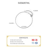 925 Silver Square Bead Chain Bracelet for Women