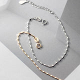 925 Silver Square Bead Chain Bracelet for Women
