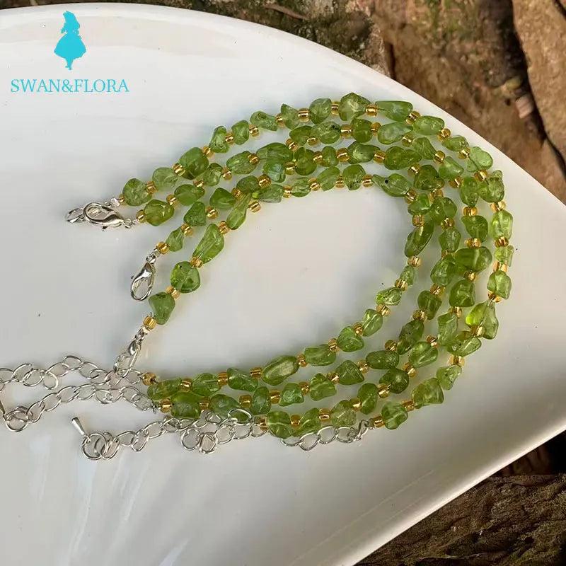 Olivine Bracelet Beads Gemstone Jewelry