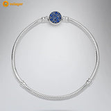 925 Silver Sparkling Disc Clasp Snake Bracelet for Women