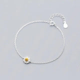 Daisy Minimalist Bracelets For Women Silver 925 Sterling Silver Fine Real Silver