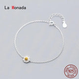 Daisy Minimalist Bracelets For Women Silver 925 Sterling Silver Fine Real Silver