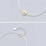 Daisy Minimalist Bracelets For Women Silver 925 Sterling Silver Fine Real Silver