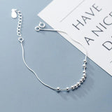 TrustDavis 925 Sterling Silver Sweet Beads Snake Chain Bracelet DS2374
