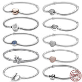 925 Silver Heart & Star Clasp Bracelet for Charm Beads DIY