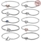925 Sterling Silver Bracelet with Buckle Design for DIY Gift