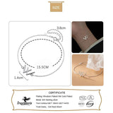 Davis 925 Sterling Silver Letter W CZ Bracelet Wedding Fine S925 Jewelry