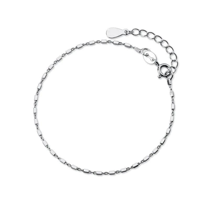 Trustdavis 925 Silver Small Square Bracelet For Women S925 Jewelry Gift D1185