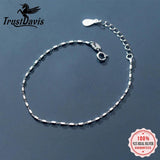 Trustdavis 925 Silver Small Square Bracelet For Women S925 Jewelry Gift D1185