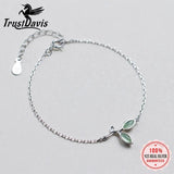 Trustdavis 925 Silver Leaves Charm Bracelet For Women Wedding Anniversary