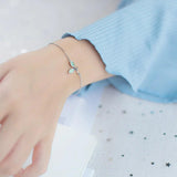 Trustdavis 925 Silver Leaves Charm Bracelet For Women Wedding Anniversary