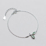 Trustdavis 925 Silver Leaves Charm Bracelet For Women Wedding Anniversary
