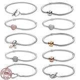 Heart Snake Bone Chain 925 Silver Bracelet for Beads DIY