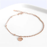 925 Silver LUCKY Disc Pendant Chain Bracelet Wedding Jewelry