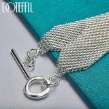 925 Silver Mesh Chain Bracelet Wedding Engagement Jewelry