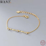 925 Silver Twist Charm Chain Bracelet Pave Zircon Bangle Wave Jewelry