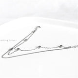 925 Silver Bohemian Round Bead Double Bracelet Party Jewelry Gift