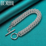 925 Silver Multi-circle Bracelet Chain Wedding Engagement Jewelry