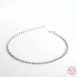925 Silver 2MM Bead Chain Bracelet Classic Jewelry Gift