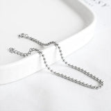 925 Silver 2MM Bead Chain Bracelet Classic Jewelry Gift