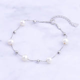 925 Silver 6.3mm Freshwater Pearl Bracelet For Women