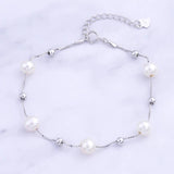 925 Silver 6.3mm Freshwater Pearl Bracelet For Women