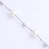 925 Silver 6.3mm Freshwater Pearl Bracelet For Women