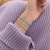 925 Silver Ball Pearl Bracelet Men Women Gift