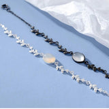 Moonstone Aquamarine 925 Sterling Silver Bracelet for Women