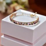 14KGF Tourmaline Bangle Bracelet for Women