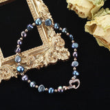 Cauuev High Natural Freshwater Pearl Bracelet with Rose Heart Clasp
