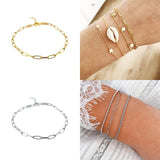 925 Silver Ins Paper Clip Chain Bracelet for Couples - Valentines Gift