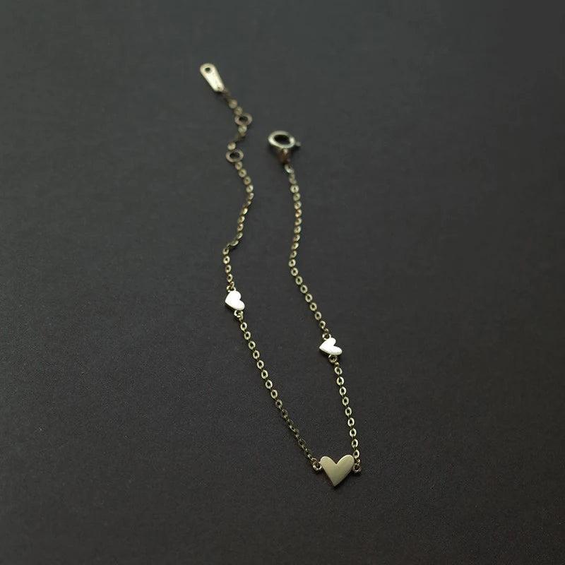 925 Silver Heart Charm Bracelet 14K For Women Party