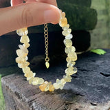 Natural Citrine Bracelet Yellow Stone Irregular Jewelry GEM Beads
