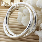925 Silver Bracelet Bangles Smooth High Solid Bangles Jewelry