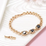 Dark Natural Stone Bracelets with Zircon Lucky Beads