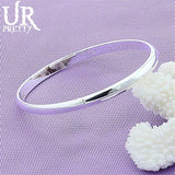 925 Silver Solid Bracelet Bangles For Men Women Charm Party Jewelry