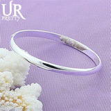 925 Silver Solid Bracelet Bangles For Men Women Charm Party Jewelry