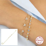 925 Silver Bracelet Colorful Zircon Hand Chain Fine Jewelry
