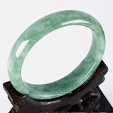 Green Jade Bangle Bracelet Chinese Hand-Carved Charm Jewelry Men Women