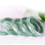Green Jade Bangle Bracelet Chinese Hand-Carved Charm Jewelry Men Women