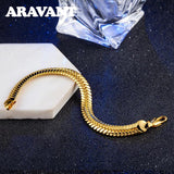 925 Silver 18K 9MM Bracelet Chain Men Women Jewelry